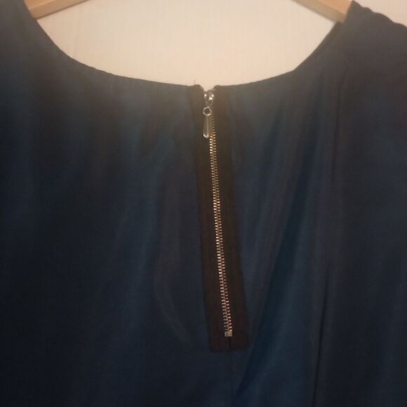 - BeBop navy blue tunic dress with puffy 3/4 sleeve boho print & back zipp… - Picture 7 of 8